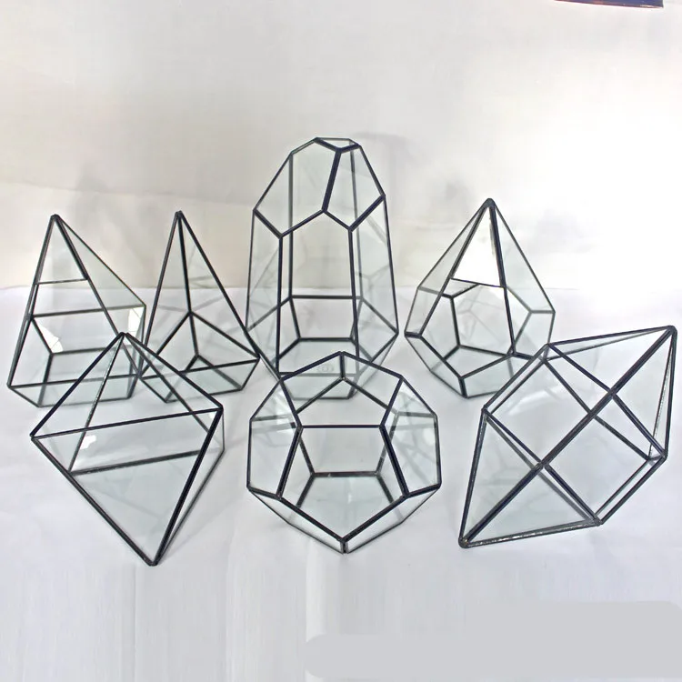 Various Designs Factory Wholesale Plants Geometric Terrarium Black Gold