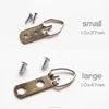 Nickle Double Hole Triangle D-Ring Hanging Picture Photo Painting Mirror Frame Hook Hanger with screw Furniture Accessories