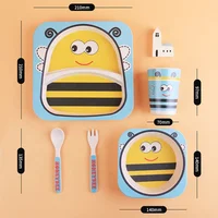 

2018 Amazon Topsale Bamboo Fiber Baby Tableware Kids Gift Christmas Meal Set