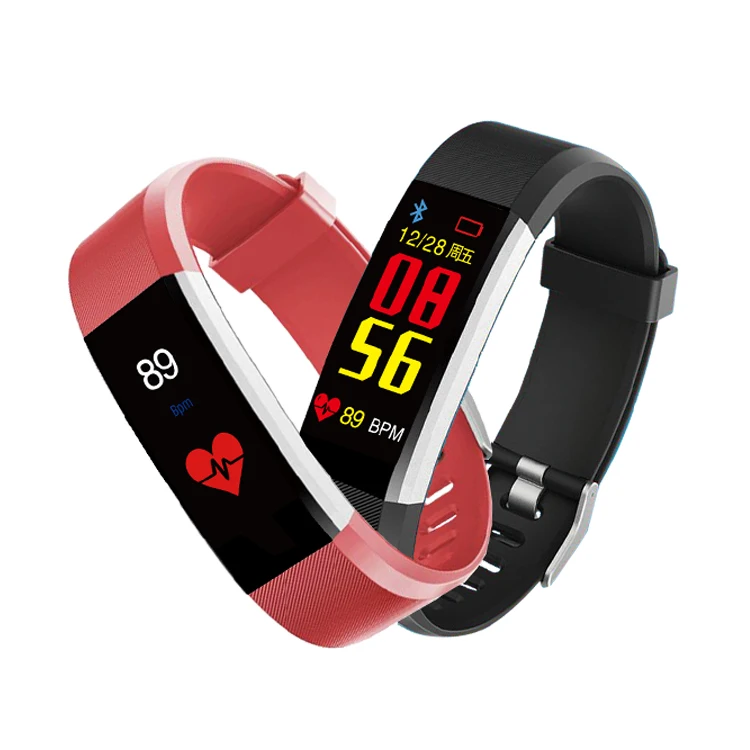 

Heart Rate Smart Bracelet Band Wristband Fitness Tracker 115plus BT4.0 Smart band, Green/black/purple/blue/red