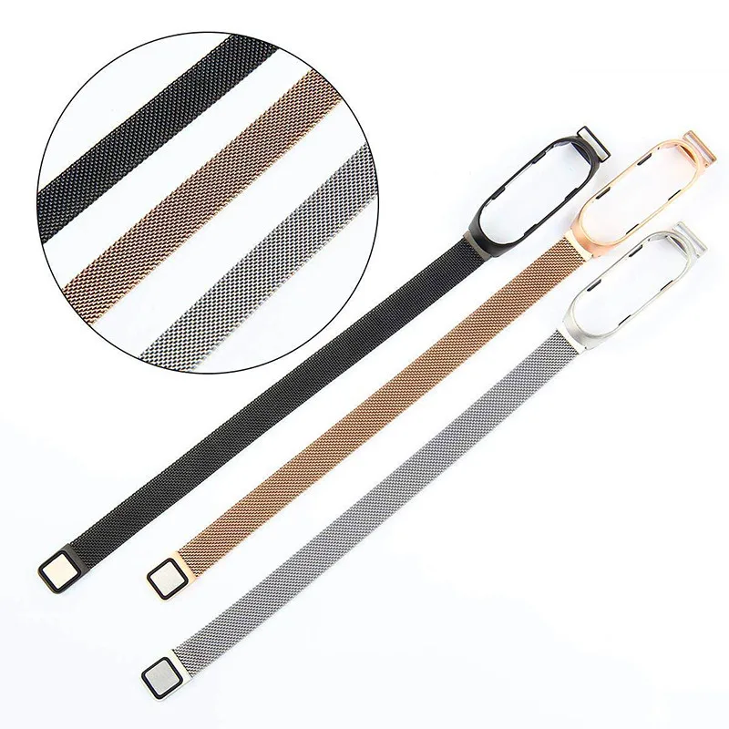 

Stainless Steel Milanese Watch Band For Mi Band 3, Luxury Wrist Strap Metal Wristband For Mi 4 Band