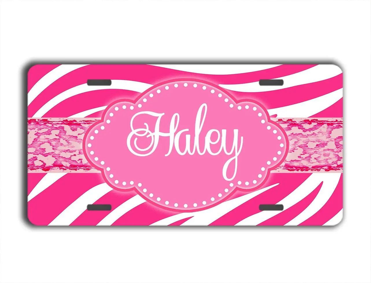 Hot Pink Zebra Design Decal Sticker Personalize Name Text Any Color 3.5/" x 6/"