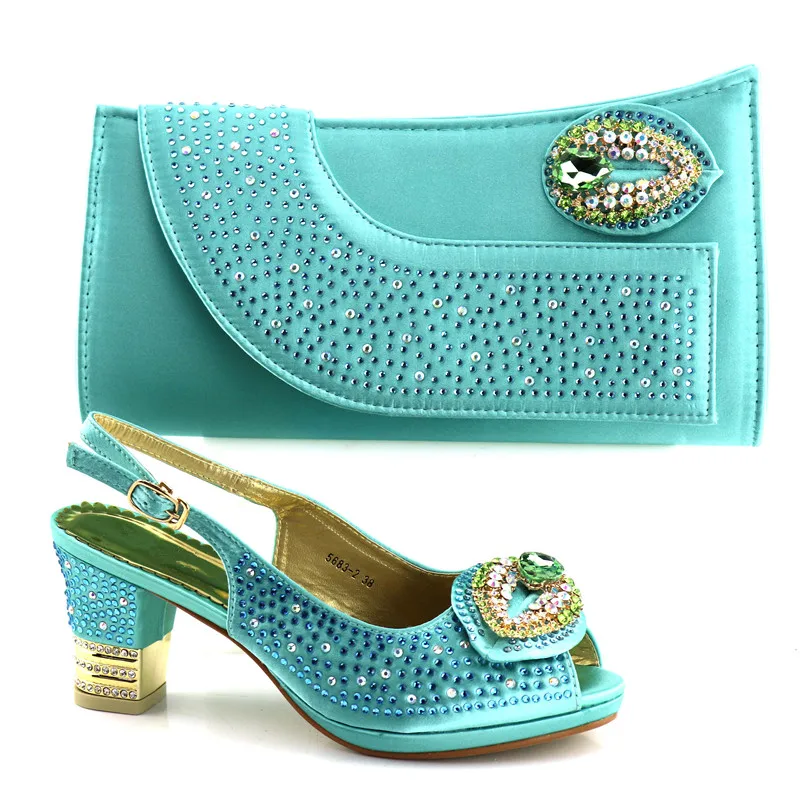 

Rortydream Italy shoes and matching bags rhinestones women shoes and bag set with crystal 5683-2