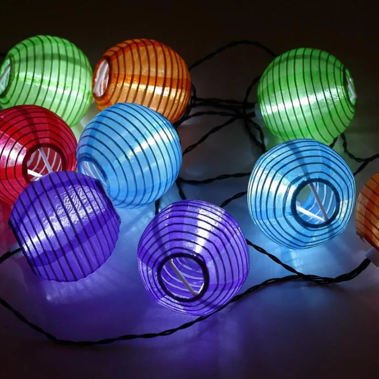 Led Solar Led Pape Hanging Lantern String Lights For Patio Outdoor