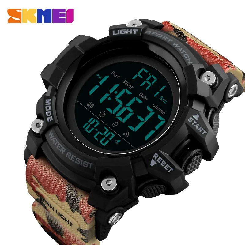 

SKMEI Men Outdoor Sports Watch Countdown 2Time Alarm Fashion Digital Watch 5Bar Waterproof Wristwatches Relogio Masculino 1384