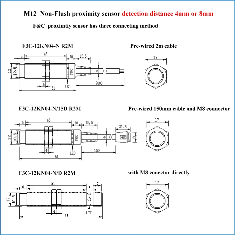 4mm M12 Metric thread non flush type inductive sensor DC 12-24V presence induction sensors.jpg