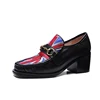 hot style office school student gorgeous genuine leather American flag pattern ladies oxford shoes