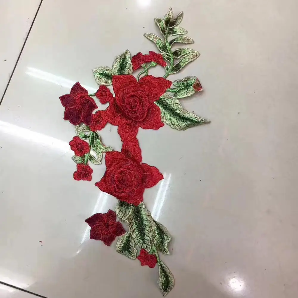 3D flower custom embroidery patch,T-shirt sew on and hot fix patches