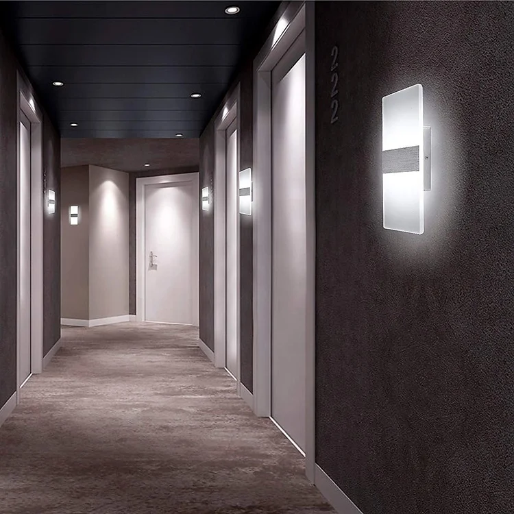 
Indoor 12W LED Wall Lamp AC110V/220V Rectangular Acrylic Abajur Sconce bedroom Decorate Wall Lights 