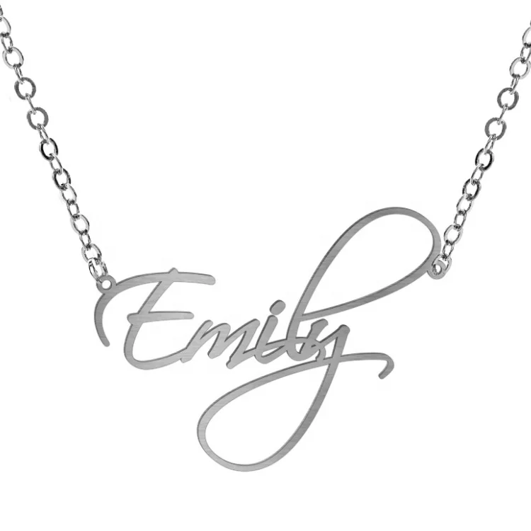 

Personalized Stainless Steel Custom Names Emily English Words Pendant Necklace Charms Necklaces, Gold,sliver,rose gold