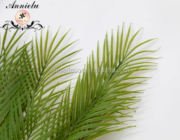 In Promotion Decorative Wedding Home Artificial Leaves 7 PCS Green Palm Tree Leaf Faux Green Plants Wedding Supplier