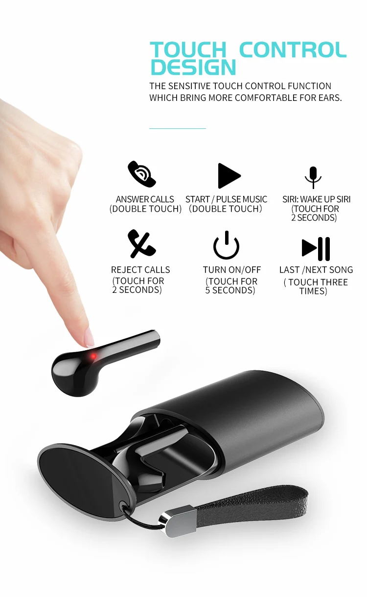 2019 BT5.0 OEM i9s Wireless Earphone Mini Headphone Custom Blue Tooth Earbuds - ANKUX.COM
