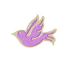 custom cheap metal badge wholesale cute soft enamel bird shaped fashion printed enamel pins witn Butterfly cultch