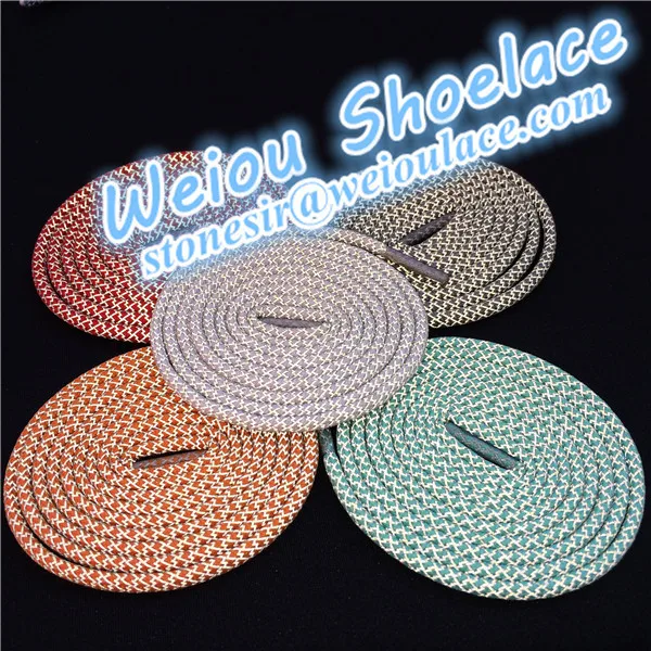 

Weiou 3M reflective round shoe laces custom sneaker laces nylon shoelaces lacets chaussures enfants, Customized pantone color+grey 3m