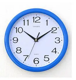 
cheap price custom gifts logo printing promotion wall clock plastic round shape Quartz clocks from china 