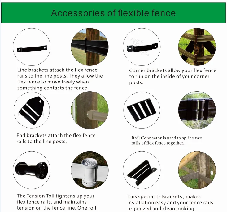 Free maintenance LDPE Electric wholesale flexible Rail farm fencing,cattle fence
