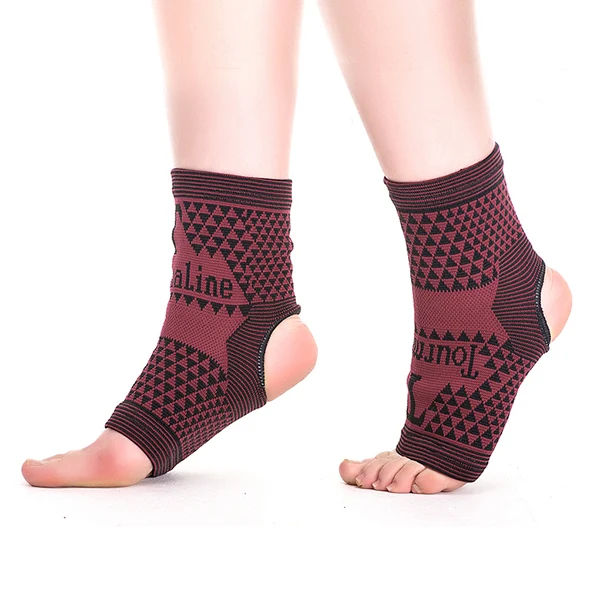 

Cheap knitted ankle brace magnetic fiber ankle support pad, Wine red
