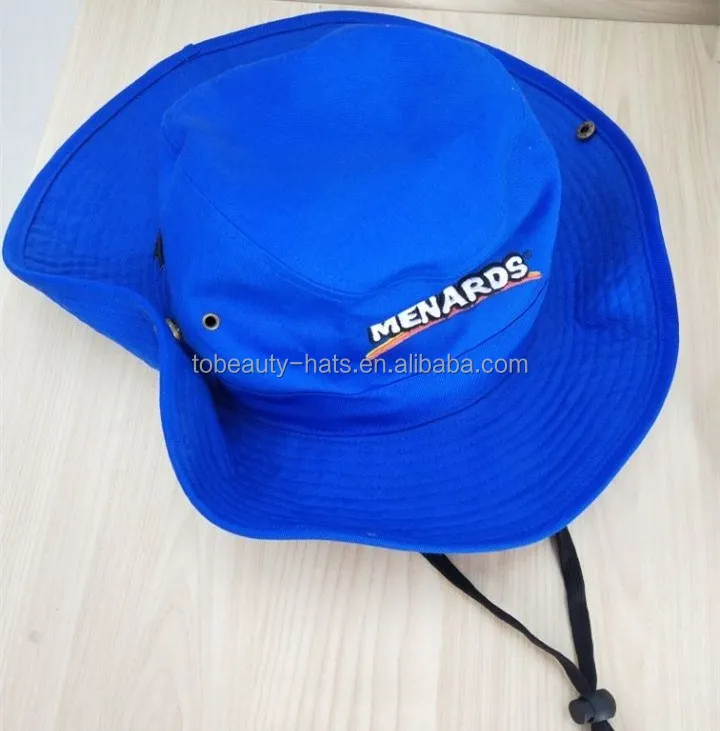 blue bucket hat with string