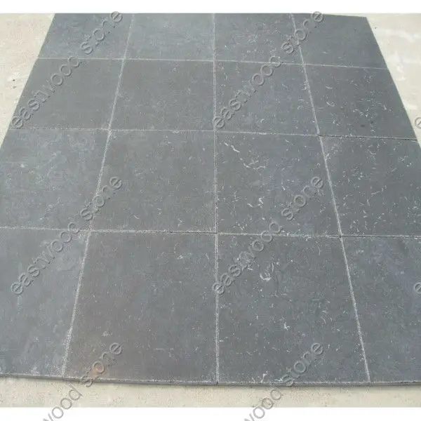 
china black limestone flooring tile 