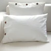 pillow case with button white solid sold as a pair