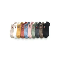 

Support Dropshipping Socks With Embroidery Little Bear Low Cut Socks Women