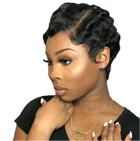 

Hot selling Brazilian Remy Short Lace Front Human Hair Wigs For Black Women