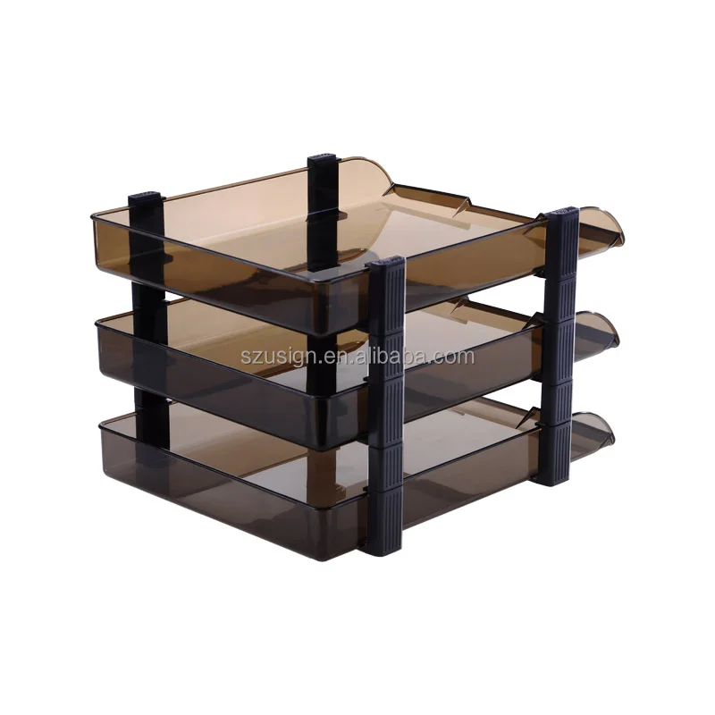 
US-5033 Transparent stacking desk tray 