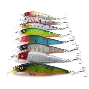 9.2cm 7.5g 2 Sections Minnow Hooks Plastic Fishing Lures 8 colors Baits Crankbait Fishing Tackle for Trout and Pike