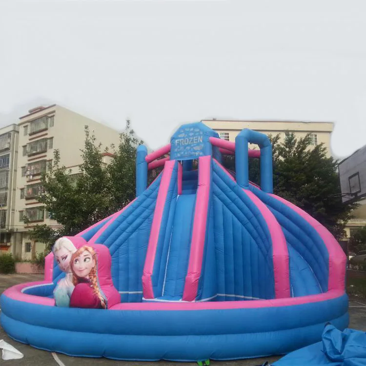 frozen bouncy castle with slide