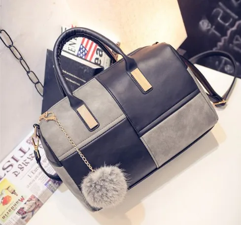 

2019 PU Sweet lady fashion shoulder handbag color assembling leather Women's Crossbody Handbags