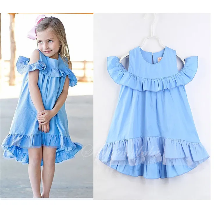 Baby Dress Off Shoulder Ruffle Children Clothing Girl Dresses Designer One Piece Dress