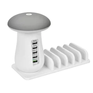 5 Port USB Charging Station LED Mushroom Lamp