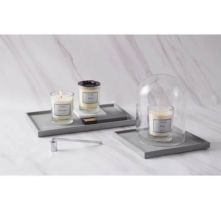 

White Matte Frosted geo cut glass candle jar With Wood Lid