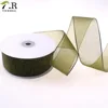 Deep green christmas Flower bouquet ribbon for Gift Packing and Bakery decorating