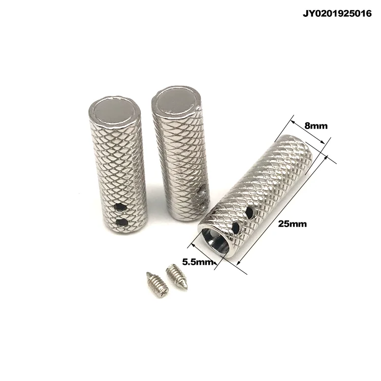 Custom metal aglet brass bungee cord end clips durable crimp cord end