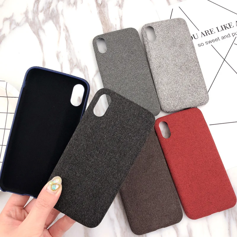 

New Design Fashion Fabric PC Phone Case for iPhone 7 8 Plus, for iPhone 7 8 Plus Clothing Cover Case, 6 colors