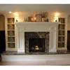 Hot selling morden white marble stone column indoor fireplace mantel used home ornament