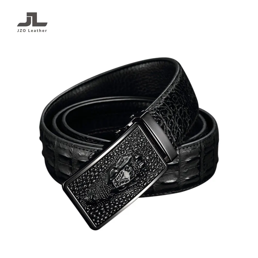 2019定制高品质鳄鱼纹纹理批发男士自动真皮压花皮带 - buy crocodile