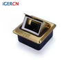 Brushed brass Alloy Finish Empty Floor Mounted Outlet Box With Wall Box (3 module)/ Hot Sale Floor Mounted socket