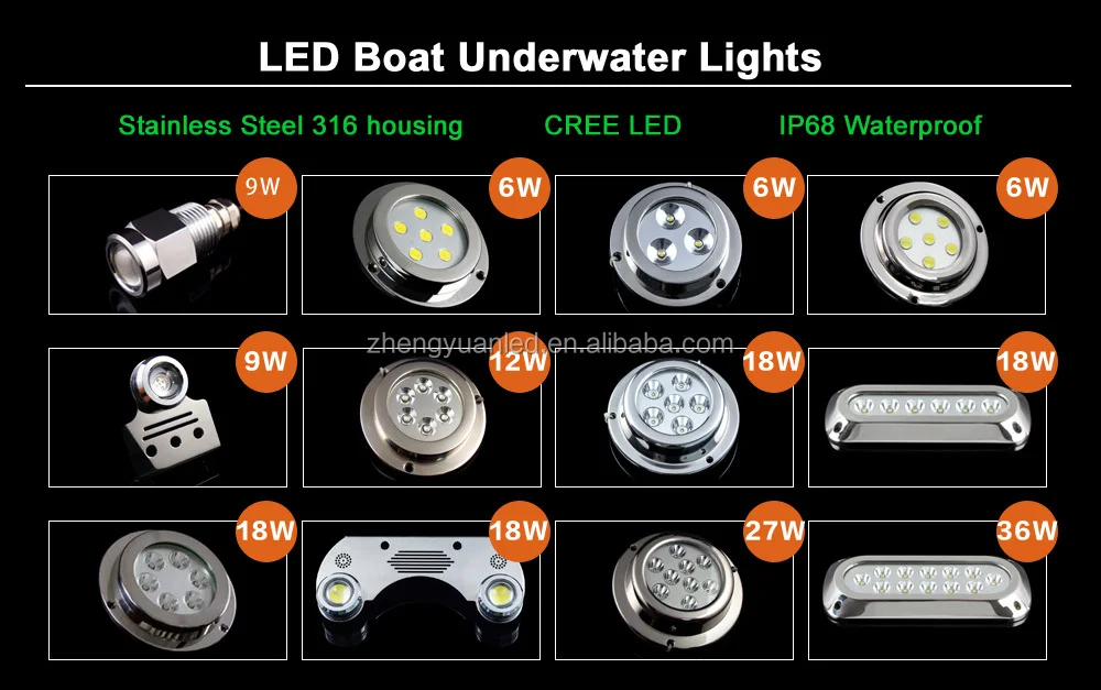 9*3w The Brightest 1800lm Underwater Lighting Ip68 Waterproof Rate Led