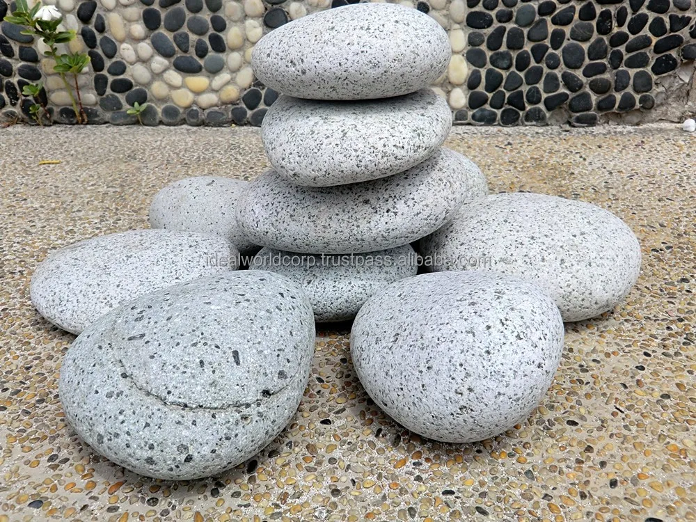 
FLAT SPECKLED GREY PEBBLE COBBLE STONE 