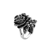 Hot selling Diamond black rose ring women Jewelry Dark fairy Rings