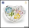 I love you Jewelry 925 Sterling Silver Heart Cut Out Birthstone Silver Locket Ring