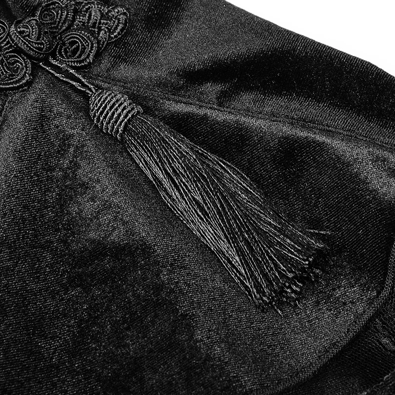 WLY-080 Gothic lolita coats girls dress with matching coat black velvet short coat