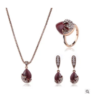 wholesale fashion costume 18k gold Luxury Jewelry Set, manufacturing cz diamond jewellery in alloy