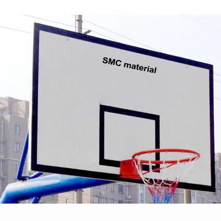 Rectangular 72" X 42" Smc Basketball Hoop Backboard Fiba Outdoor
