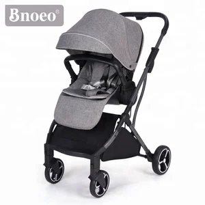High end two ways pushing jogger baby stroller with faux leather bumper bar