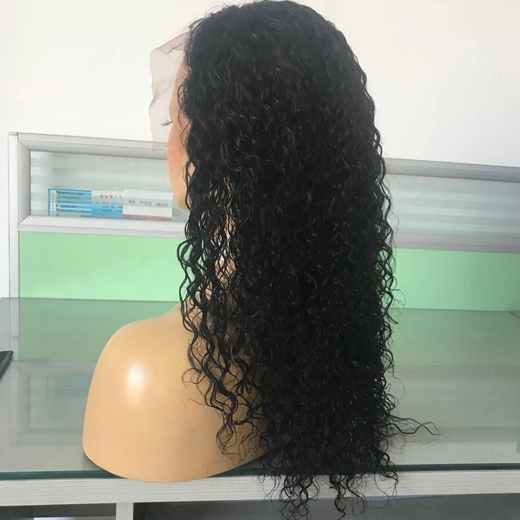 

Wholesale price full lace wig black curly wig for beauty