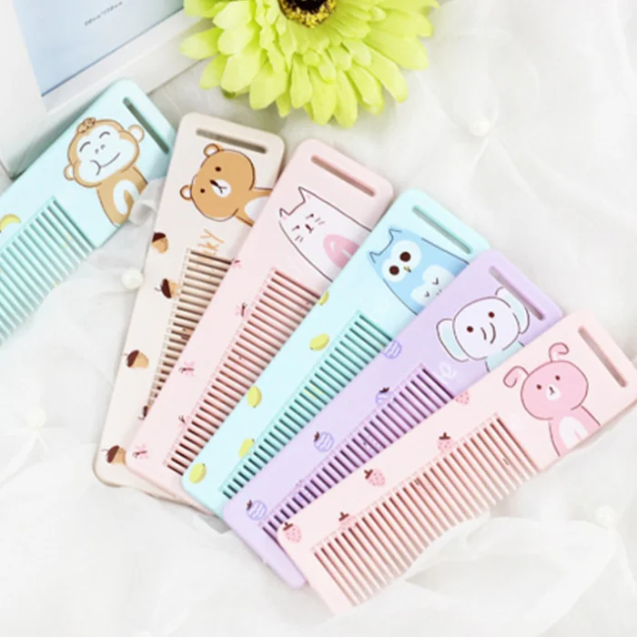 

Cute cartoon makeup head comb little girl hair comb, Mix