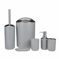 

Amazon Hot Sale Factory Direct Plastic PP 6 Pieces Bathroom Accessories Set